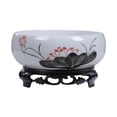 KOYPTL Ceramic Bowl Planter 4.3x6.7In Round for Water Lily Lotus Bonsai ...