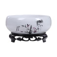 KOYPTL Ceramic Bowl Planter 4.3x6.7In Round for Water Lily Lotus Bonsai ...