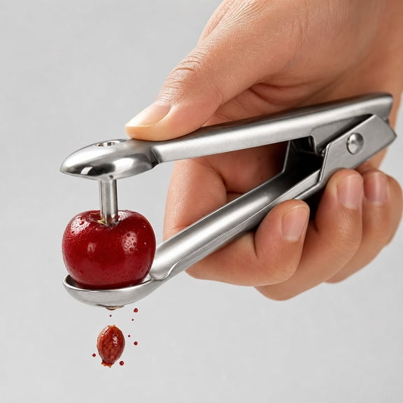 KOYPTL Cherry Pitter 2 Pcs Cherry Pitter Tool Stainless Steel Cherry Stoner Cherry Core Remover with Hand-held Push Design Multi-Use Household Kitchen Gadget for Cherry Jujube Olive