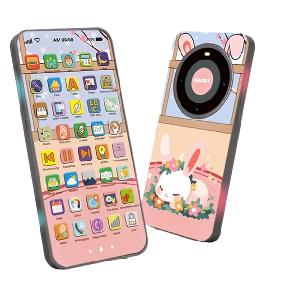 KOYPTL Childrens Smart Phone with Music & Sounds for Kids Toddler Learning Play,Rechargeable Educational Content Phone Toys,Gift for Boys Girls Christmas Stocking Stuffers