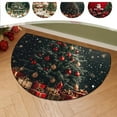 thumbnail image 1 of KOYPTL Christmas Ambient Half Round Doormat-24 x 20 In,Washable Semicircle Area Rug,Nonslip Absorbent Durable Half Moon Rug for Indoor Bathroom Kitchen Living Room Fireplace Hearth Floor Entryway Mat, 1 of 6