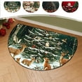 thumbnail image 1 of KOYPTL Christmas Ambient Half Round Doormat-24 x 20 In,Washable Semicircle Area Rug,Nonslip Absorbent Durable Half Moon Rug for Indoor Bathroom Kitchen Living Room Fireplace Hearth Floor Entryway Mat, 1 of 6