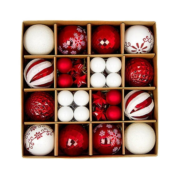 KOYPTL Christmas Ball Ornaments Set for Tree with Box,Shatterproof Glittering Hanging Bulbs Pendants for Christmas Tree Porch Lawn Yard Holiday Decorations for Xmas Birthday Home Party Supplies