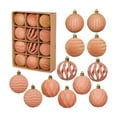 thumbnail image 1 of KOYPTL Christmas Balls Ornaments Set,12 pcs Elegant Velvet Shatterproof Balls Made Of High Quality,Flocked Christmas Tree Balls For Xmas Tree Holiday Wedding Party Decorations (6cm Rose Gold), 1 of 6