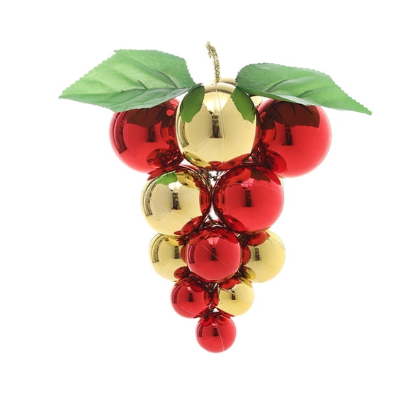 KOYPTL Christmas Balls Ornaments Set,Elegant Shatterproof Balls Made Of High Quality,Simulation Grape Tree Balls For Xmas Tree Holiday Wedding Party Decorations(5.5*7.1 inch)