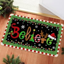 KOYPTL Christmas Bathroom Rug Belive Christmas Bath mat for Kids Non-Slip Absorbent Washable Bathroom Decor Rugs Entrance Doormat for Shower Room and Bathtub Christmas Decorations