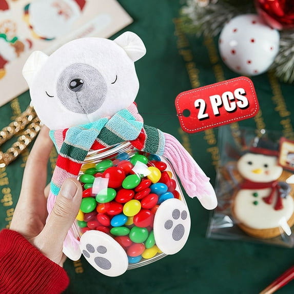 KOYPTL Christmas Candy Jar for Sweets Treats Storage,Festive Christmas Cookie Container for Holiday Gifting and Home Organization,Suitable for Boys Girls Adults Christmas Presents Tabletop Decortions