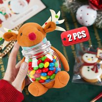 KOYPTL Christmas Candy Jar for Sweets Treats Storage,Festive Christmas Cookie Container for Holiday Gifting and Home Organization,Suitable for Boys Girls Adults Christmas Presents Tabletop Decortions