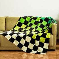 KOYPTL Christmas Checkered Throw Blanket,Coral Fleece Printed Blankets,Soft Flannel Cover Rug for Couch Bed Chair Lounging Gift Giving Decor,Holiday Winter Office Home Camping Ornament-Kids Adults