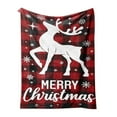 thumbnail image 1 of KOYPTL Christmas Checkered Throw Blanket,Coral Fleece Reindeer Blankets,Soft Flannel Cover Rug for Couch Bed Chair Lounging Gift Giving Decor,Holiday Winter Office Home Camping Ornament-Kids Adults, 1 of 6