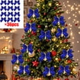 thumbnail image 1 of KOYPTL Christmas Decorations 36 Pack Ribbon Christmas Bows 5.5cm Mini Small Christmas Tree Hanging Ornaments Home Decor for Wreath Garland Gift Wrapping Crafts Wedding Party Dark Blue, 1 of 7