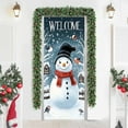 thumbnail image 1 of KOYPTL Christmas Door Cover For Front Door,Snowman Banner Photo Backdrop Background Door Hanging Cover Decorations For Winter Holiday Eve New Year Home Party Christmas Decor 71 X 35 Inch, 1 of 6