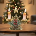 thumbnail image 1 of KOYPTL Christmas Double Candlestick Decorations,Golden Iron Candle Holders Star Red Berry Pine Cones Decoration for Taper Table Centerpiece Festive Ornaments, 1 of 6