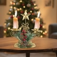 thumbnail image 1 of KOYPTL Christmas Double Candlestick Decorations,Golden Iron Candle Holders Star Red Berry Pine Cones Decoration for Taper Table Centerpiece Festive Ornaments, 1 of 6
