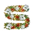 thumbnail image 1 of KOYPTL Christmas Garland 6FT Pre-Lit Snow Flocked Christmas Decorations Garland with LED Lights Artificial Green Rattan Xmas Wreath with Berry Gold Leaf for Fireplace Mantle Indoor Home Decor White, 1 of 6