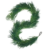 KOYPTL Christmas Garland 9Ft Artificial Norfolk Pine Garland Real Touch Green Faux Greenary Garland for Mantle Fireplace Door Home Decor Christmas Decorations Indoor