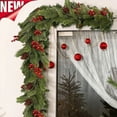 thumbnail image 1 of KOYPTL Christmas Garland with Red Fruits-79 in,Pre-Lit Artificial Christmas Encrypted Garland for Walls Tree Window Fireplace Front Door Stairs Hanging Ornaments Tabletop Centerpieces Decorations, 1 of 9
