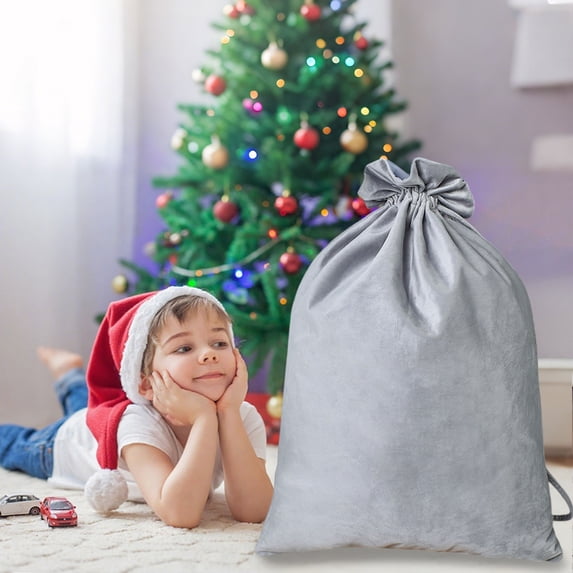 KOYPTL Christmas Gift Bags with Drawstrings,Large Reusable Xmas Present Bags Fabric Cloth Sacks for Halloween Christmas Thanksgiving Party Stocking Storage