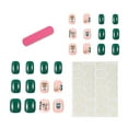 thumbnail image 1 of Christmas Green Red Press on Nails,Long Square Fake Nails with Xmas Tree Strips,Acrylic Glitter Glue on Nails Glossy Reusable Winter False Nails for Women Girls Holiday Manicure Daily 24pcs, 1 of 7