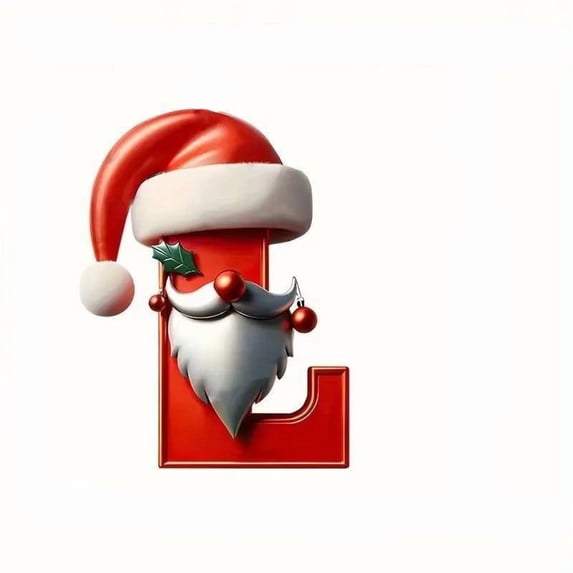 KOYPTL Christmas Letters A to Z Ornaments for Christmas Tree,26 Letter Red Santa Claus Monogram Pendant Acrylic Hanging Decorative Xmas Alphabet Letters for Christmas Stocking Stuffers DIY Craft(L)
