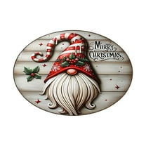 KOYPTL Christmas Round Area Rugs 24 Inch Diameter Indoor Mats Xmas Tree Bell Gnome Gift Christmas Bath rugs Non Slip Washable Durable Absorbent Xmas Front DoorMat for Indoor Outdoor Home Decor