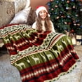 thumbnail image 1 of KOYPTL Christmas Throw Blanket-Red Green,Flannel Fair Isle Themed Shawl Blankets for Sofa Bed Chair Lounging Office Holiday Winter Home Decoration,Soft Festive Cover Fleece Rug Gift for Kids Adults, 1 of 5