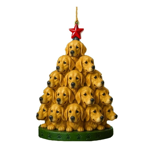 KOYPTL Christmas Tree Ornaments Predant for Window Fireplace Wall,Dogs Christmas Tree Shaped Hanging Decoration and Room Atmospheres for Christmas Stocking Stuffers Bedroom Birthday Party Decoration