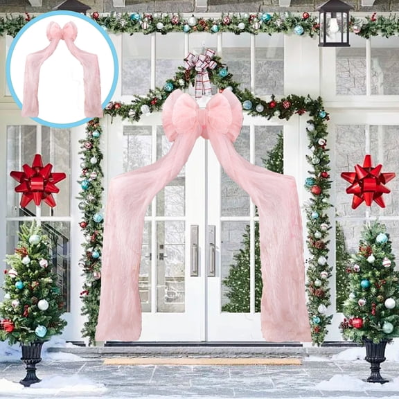 KOYPTL Christmas Tree Topper Giant Bow Decoration,18*33 Inch Big Bows Decor for Fall Wedding Birthday Party Baby Shower Room Fireplace Mirror Wall Arch Xmas Tree Home Decor,Christmas Decorations