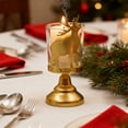 thumbnail image 1 of KOYPTL Christmas Vintage Candlestick for Wax Candles Trinkets,Gold Metal Glass Candle Holder Double-Sides Reindeer Ornaments for Fireplace Tabletop Centerpieces Christmas Winter Holiday Decoration, 1 of 6