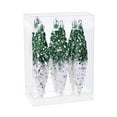 thumbnail image 1 of KOYPTL Christmas icicle Ornament Balls Shatterproof Final Drop Ornaments for Tree Decorations Christmas teardrop Ornaments 6 Set Glitter Swirl Drop Hanging Ornament for Xmas Holiday Party, 1 of 4