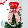 thumbnail image 1 of KOYPTL Christmas luminous Tree Topper,Red White Candy Gift Hat Ornaments for Christmas Tree Table Centerpieces Family Gatherings and Parties Winter Holiday Decorations,Fit for General Size Tree, 1 of 10
