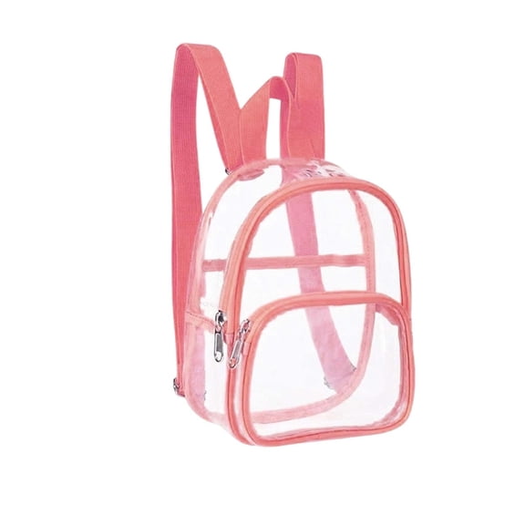 KOYPTL Clear Backpack for Stadium Events Clear Backpack 9x7.5x2.7 with Front Pocket for Concert Sport Events Work Trave Pink