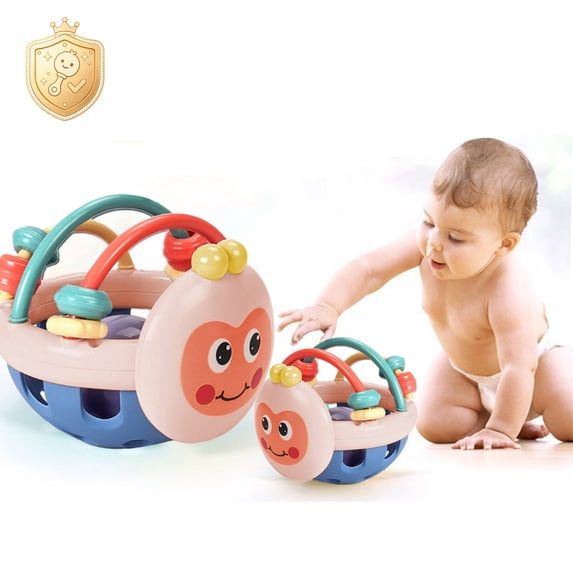 KOYPTL Clearance Soft Baby Hand Grasping Rattles Balls for 0-6 6-12 Months+,Toddlers Soothing Toy with Jingle Bell for Early Education,Boys Girls Christmas Stocking Stuffers Birthday Shower Gift