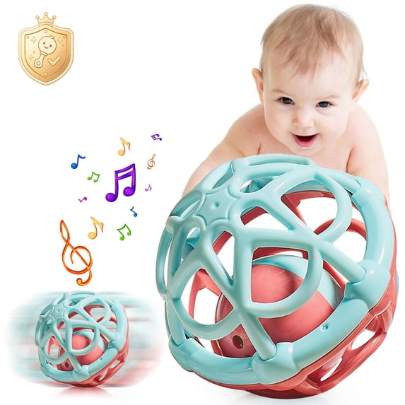 KOYPTL Clearance Soft Baby Toy Rattles Hand Grasping Balls for 0-6 6-12 Months+,Toddlers Soothing Toy with Jingle Bell for Early Education,Boys Girls Christmas Stocking Stuffers Birthday Shower Gift