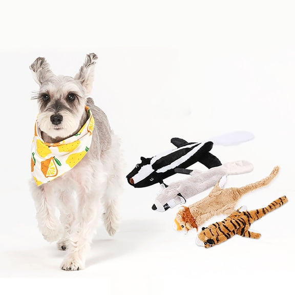 KOYPTL Cloth Wolf Dog Toys with Squeaky,Washable Tough Chewers Toys for Large Medium Dogs Teeth-cleaning Soothing Playing,Woodland Animal Toy Gift for Play Soothing Christmas Easter Birthday Holiday