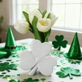 thumbnail image 1 of KOYPTL Clover Shape Ceramic Vase St Patrick Day Decorations for Home Modern Boho Vases Aesthetic Decorative Flower Vases Table Decorations for Dinner Table Holiday Party Valentines Day Decor White, 1 of 6