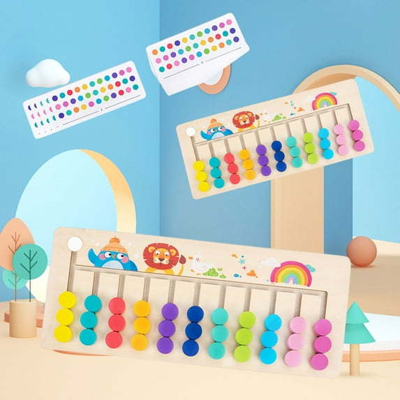 KOYPTL Color Matching Puzzle Toys for Toddlers Preschool Age 3 4 5 6 7,Wooden Puzzles Montessori Brain Teasers Game for Boys Girls Seniors,Handheld Games for Travel,Ideal Christmas,Birthday Gifts