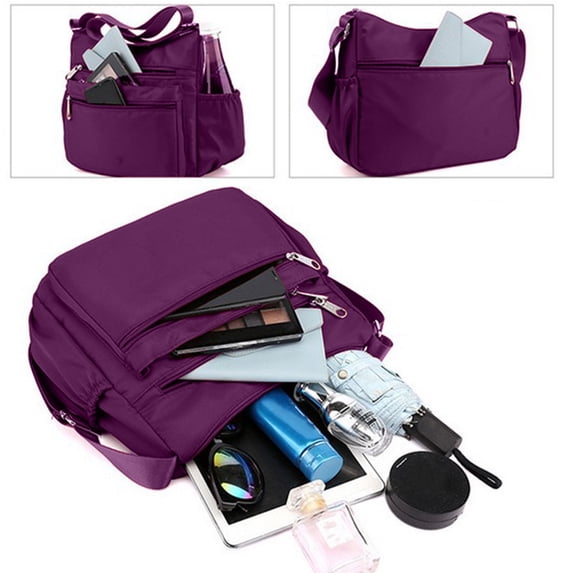 KOYPTL Crossbody Bag for Women Shoulder Purse Handbag Messenger Bag Trendy Pocketbooks Waterproof and Multi-Pockets Large Capacity Purple