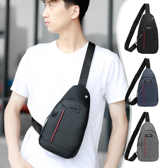 KOYPTL Crossbody Sling Bag for Men Women Shoulder Cross Body Bag with Multi-pocket Sling Backpack with USB Port Chest Bag for Running Cycling Hiking Workouts Travel