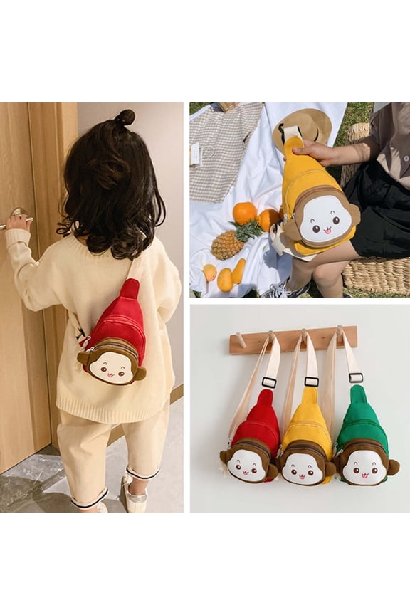 Cute Sling Bag Small Chest Bag Cartoon Monkey Sling Daypack Cute Cossbody Sling Bag Coin Purse Small Cute Purse Fanny Pack Blue