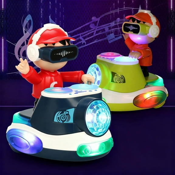 KOYPTL DJ Boy Funny Toy with Dynamic Music and Colorful Lights,Avoid Obstacles Automatically,Early Educational Toys Christmas Stocking Stuffers Birthday Gifts for Toddlers 3+ Years Old Boys Girls