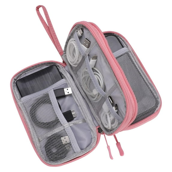 KOYPTL Desktop Multifunctional Data Cable Storage Box with Multi Partitions,WaterProof Electronic Accessories Universal Organizer for Earphone Charger Charging Cable Business Travel Gadget Bag