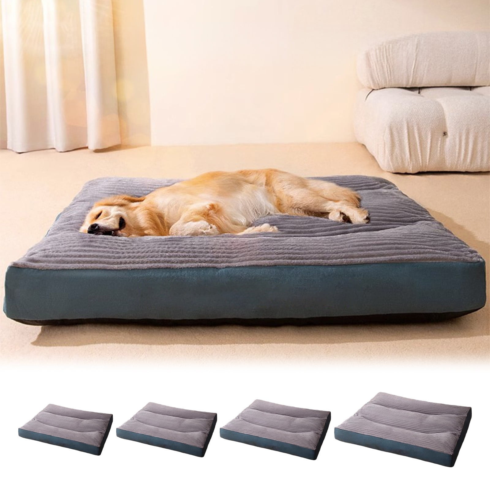 KOYPTL Dog Beds for Large Sized Dog Orthopedic Pet Bed with Waterproof Lining Soft Short Plush Surface & Egg Crate Foam Machine Washable Pet Bed with Removable Cover & Anti Slip Bottom 3 Size