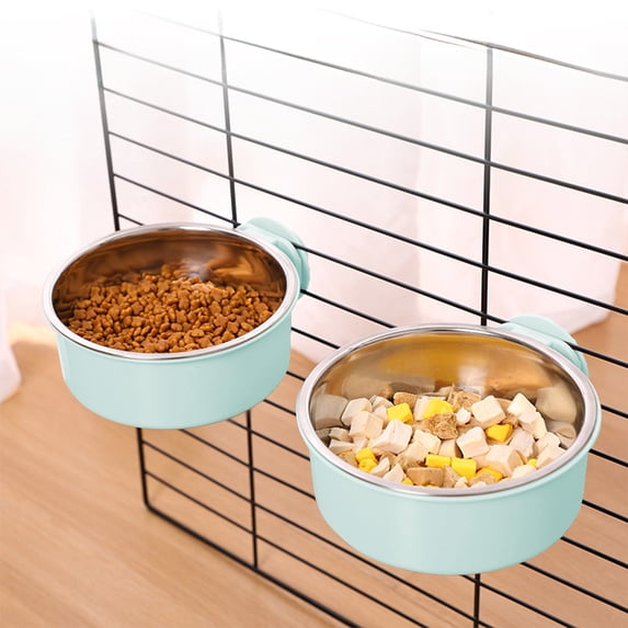 KOYPTL Dog Crate Bowls, Hanging Removable Stainless Steel Food and Water Bowls for Puppies, Small Dogs, Cats, Rabbits & Ferrets