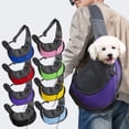 thumbnail image 1 of KOYPTL Dog Sling Carrier Hand Free Breathable Mesh Bag for Puppy Cat Drawstring Dog Bags with Adjustable Strap and Anti-Falling Crossbody Satchel Dogs Purse for Outdoor Travel(2 Size), 1 of 5