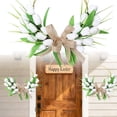 thumbnail image 1 of KOYPTL Easter Artificial Tulips Wreath for Front Door Wall Hanging,Tulip Floral Wreath for Spring Outdoor Wedding Porch Door Decorations,Fake Silk Flowers for Valentine Holiday Party Cabinet Window, 1 of 7