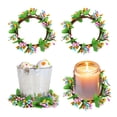 thumbnail image 1 of KOYPTL Easter Berry Candle Rings Wreaths Set of 2,Easter Colorful Berry & Green Leaves Pillar Candle Holder Rings Artificial Mini Kitchen Wreaths for Holiday Home Wedding Party Table Centerpiece 4In, 1 of 9
