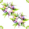thumbnail image 1 of KOYPTL Easter Candle Rings Small Egg Wreaths Set of 2,Green Leaves with Daisy Flowers Spring Egg Candle Holder Rings for Holiday Wedding Home Kitchen Tabletop Centerpecies Wall Door Hanging Decor, 1 of 8