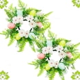 thumbnail image 1 of KOYPTL Easter Candle Rings Small Egg Wreaths Set of 2,Green Leaves with Daisy Flowers Spring Egg Candle Holder Rings for Holiday Wedding Home Kitchen Tabletop Centerpecies Wall Door Hanging Decor, 1 of 7