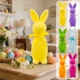thumbnail image 1 of KOYPTL Easter Decorations Flocked Bunny Figurines with Bow, 8.66 inch Small Flocking Foam Rabbit Tabletop Ornaments for Spring Home Living Room Office Party Mantel Tiered Tray Centerpieces, Hot Pink, 1 of 8